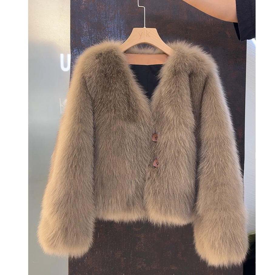 秋冬厚外套短款时尚百搭毛毛外套轻奢毛毛大衣25-01