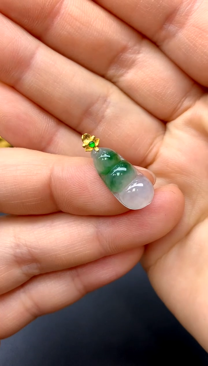 颈饰18K金镶嵌翡翠75-中国好珍宝