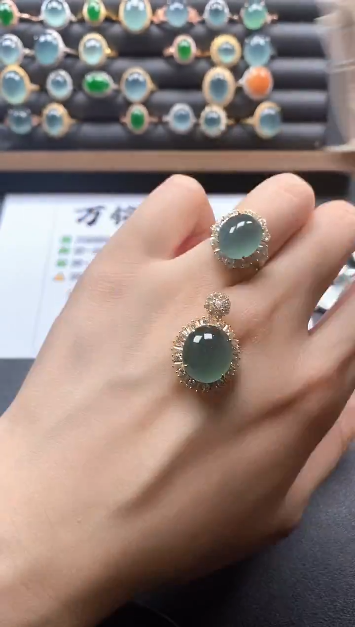 银S925镶嵌戒指翡翠51151