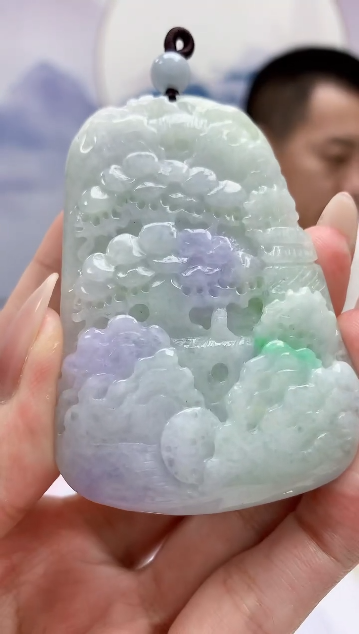 【闪购商品】定制翡翠未镶嵌4812MM-毛货挂件28