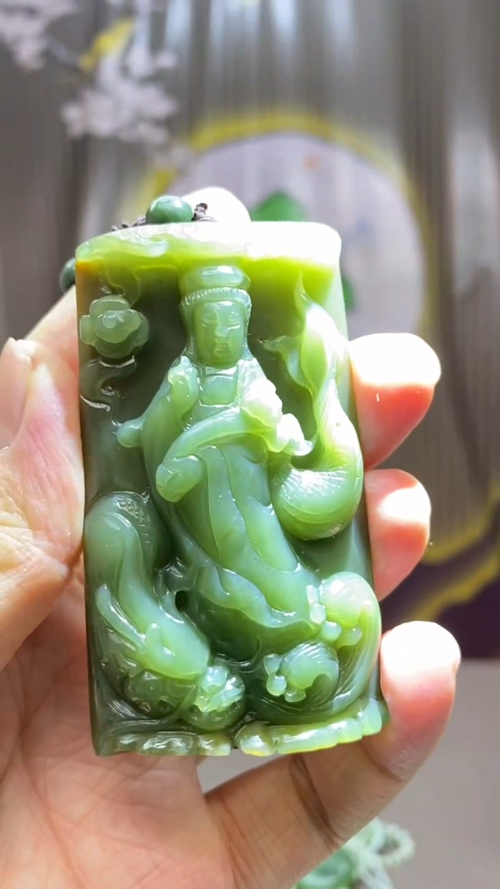 【闪购商品】岫岩河磨玉（透闪石质玉）吊坠未镶嵌观音吊坠