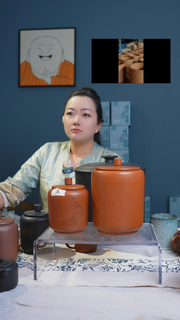 【闪购商品】建水紫陶全手工茶叶罐A+C（孔雀）