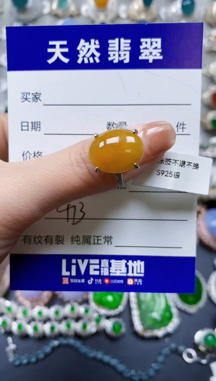 【闪购商品】翡翠戒指银S925镶嵌0413