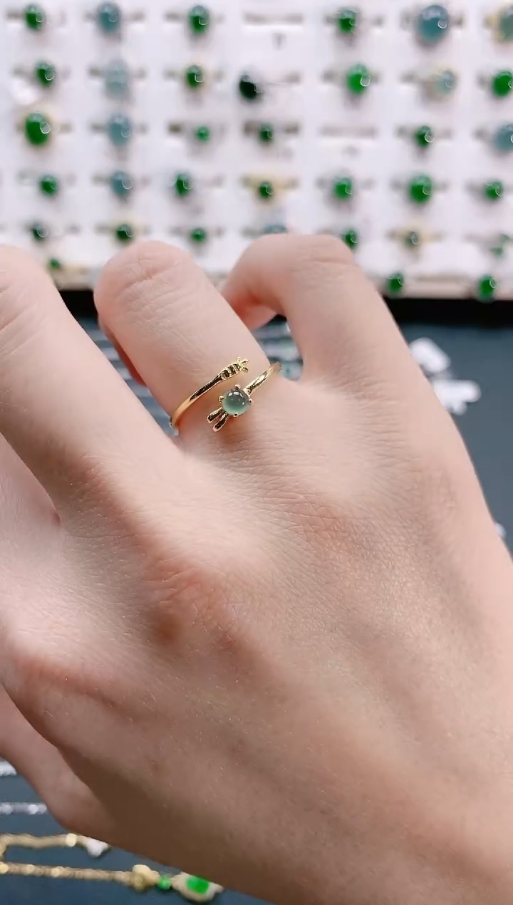 【闪购商品】翡翠戒指银S925镶嵌天然翡翠