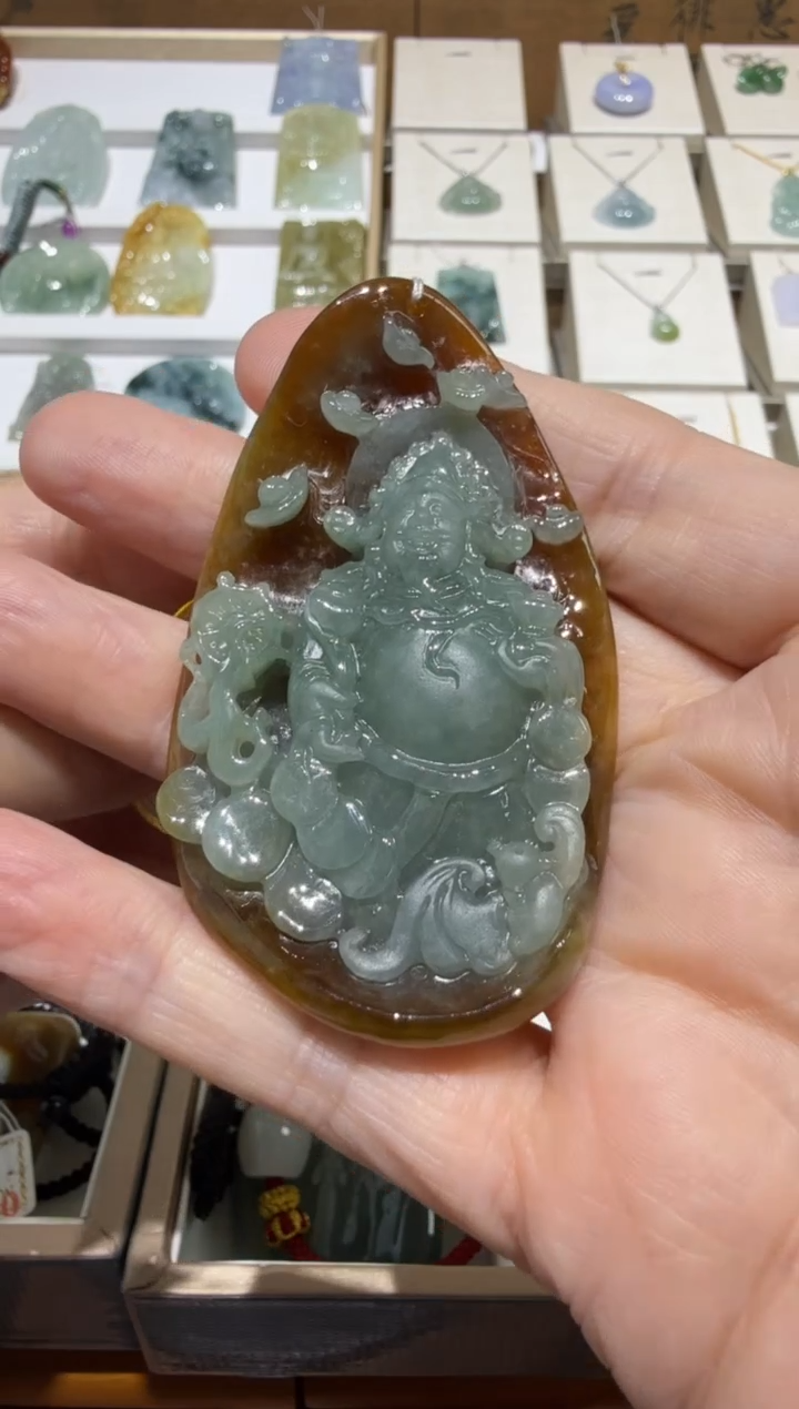 翡翠挂件未镶嵌不**弟A货翡翠多样性孤品