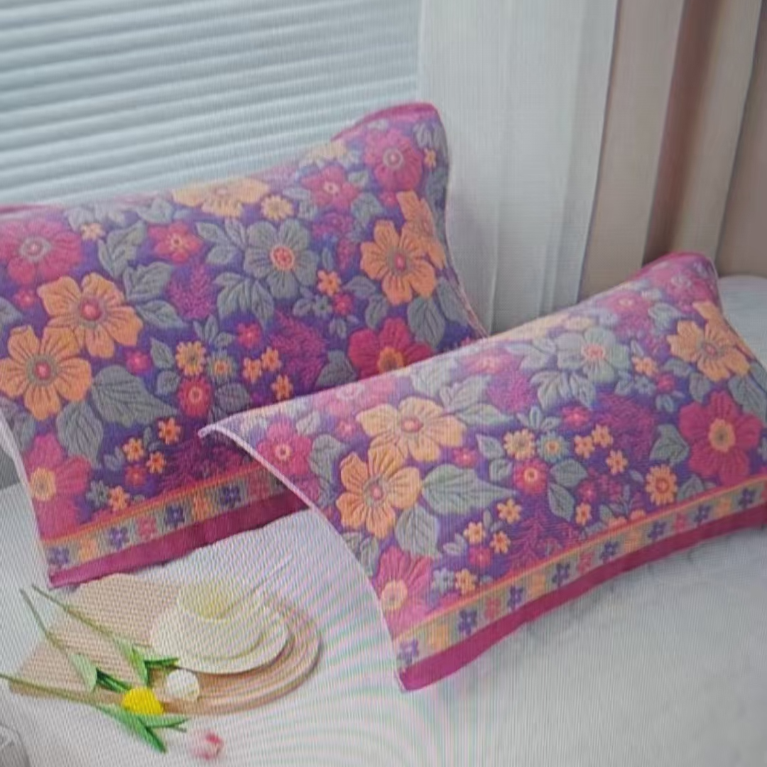 唐三居 纯棉四层纱枕巾485