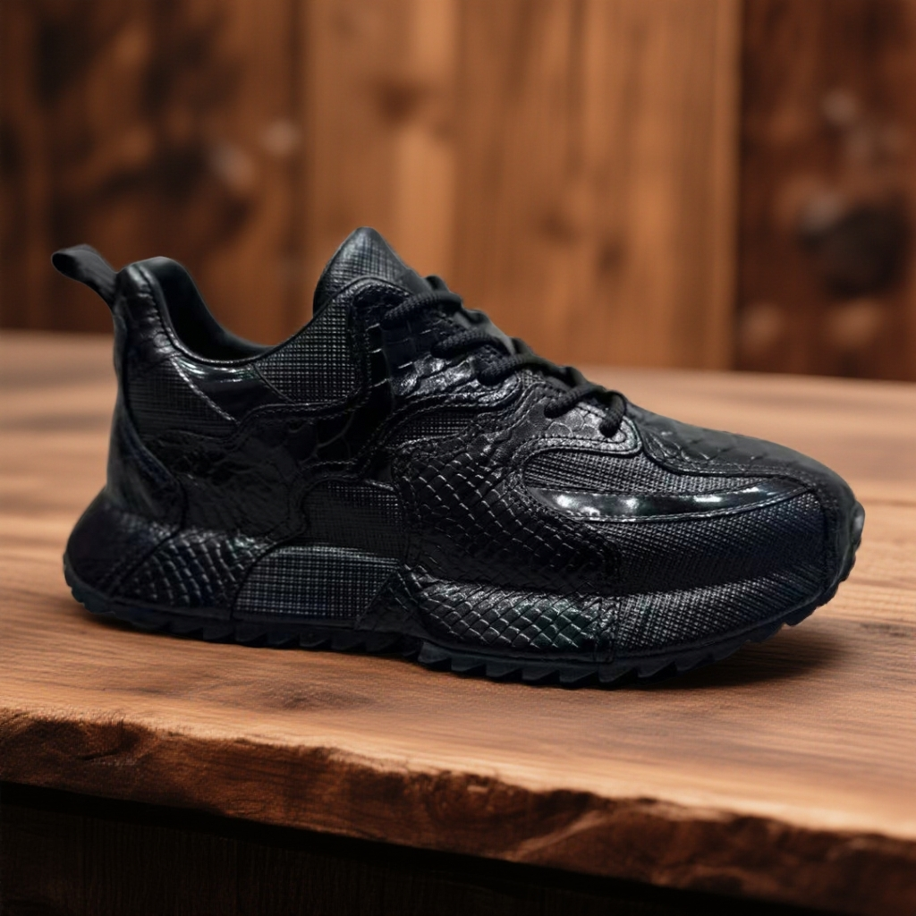 【私人高端定制】手工鳄鱼纹真皮男鞋 百搭运动休闲鞋增高包底鞋潮