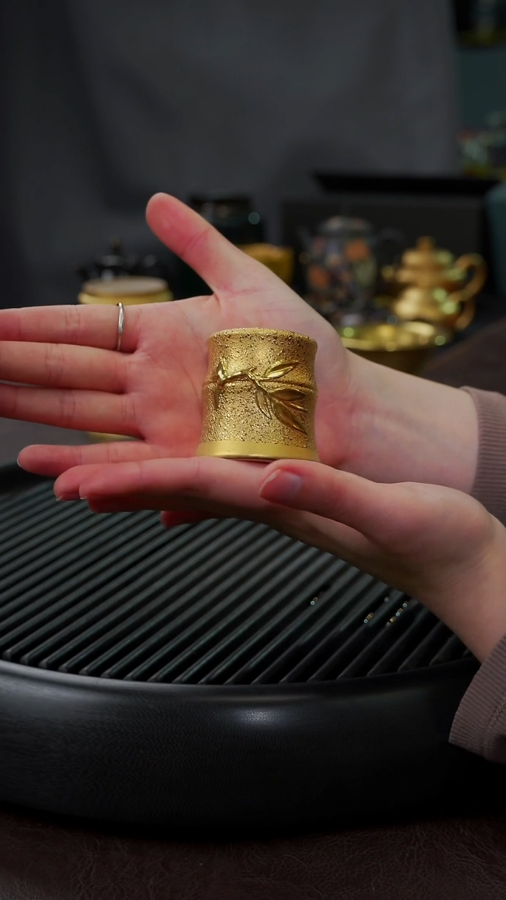 【闪购商品】杯【宜景窑紫砂鎏金】盖置