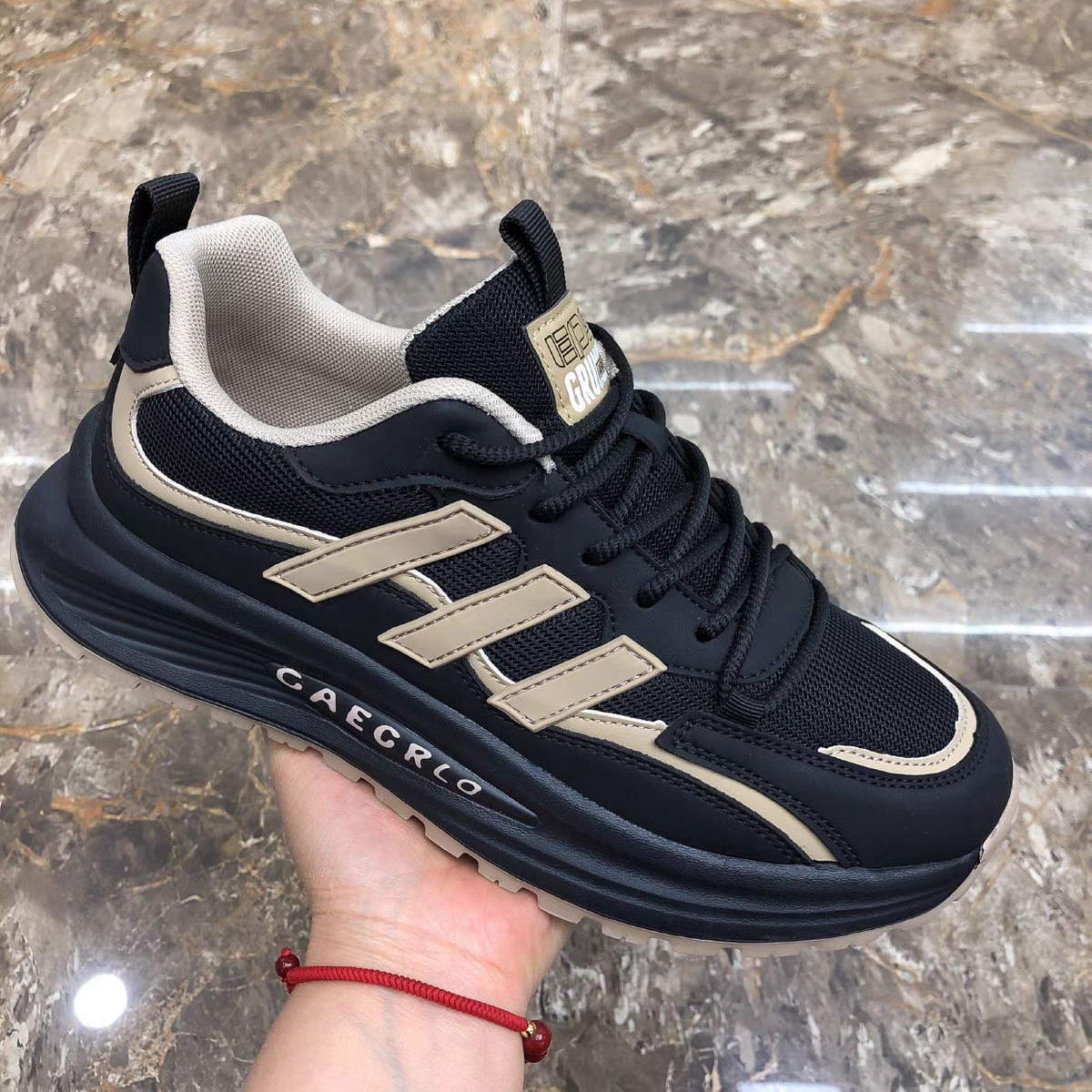 男鞋秋季2025新款高档透气网面男士运动鞋软底百搭休闲鞋子男潮流