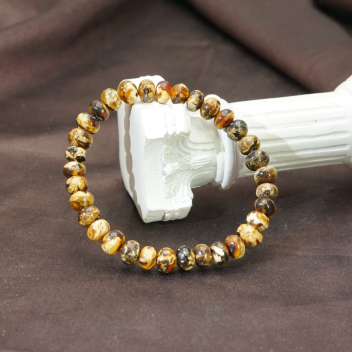 琥珀干白花手串6.5+ CB010614