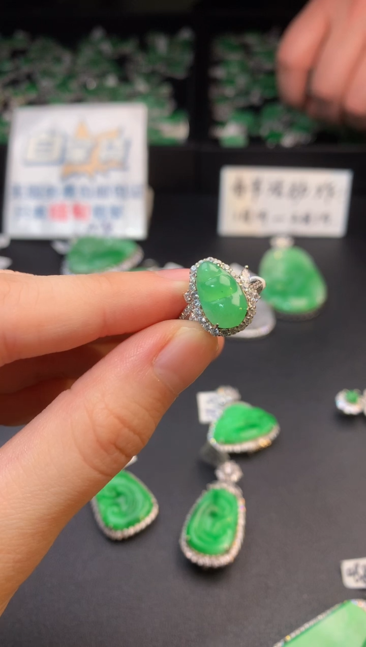 【闪购商品】翡翠戒指银S925镶嵌翡翠