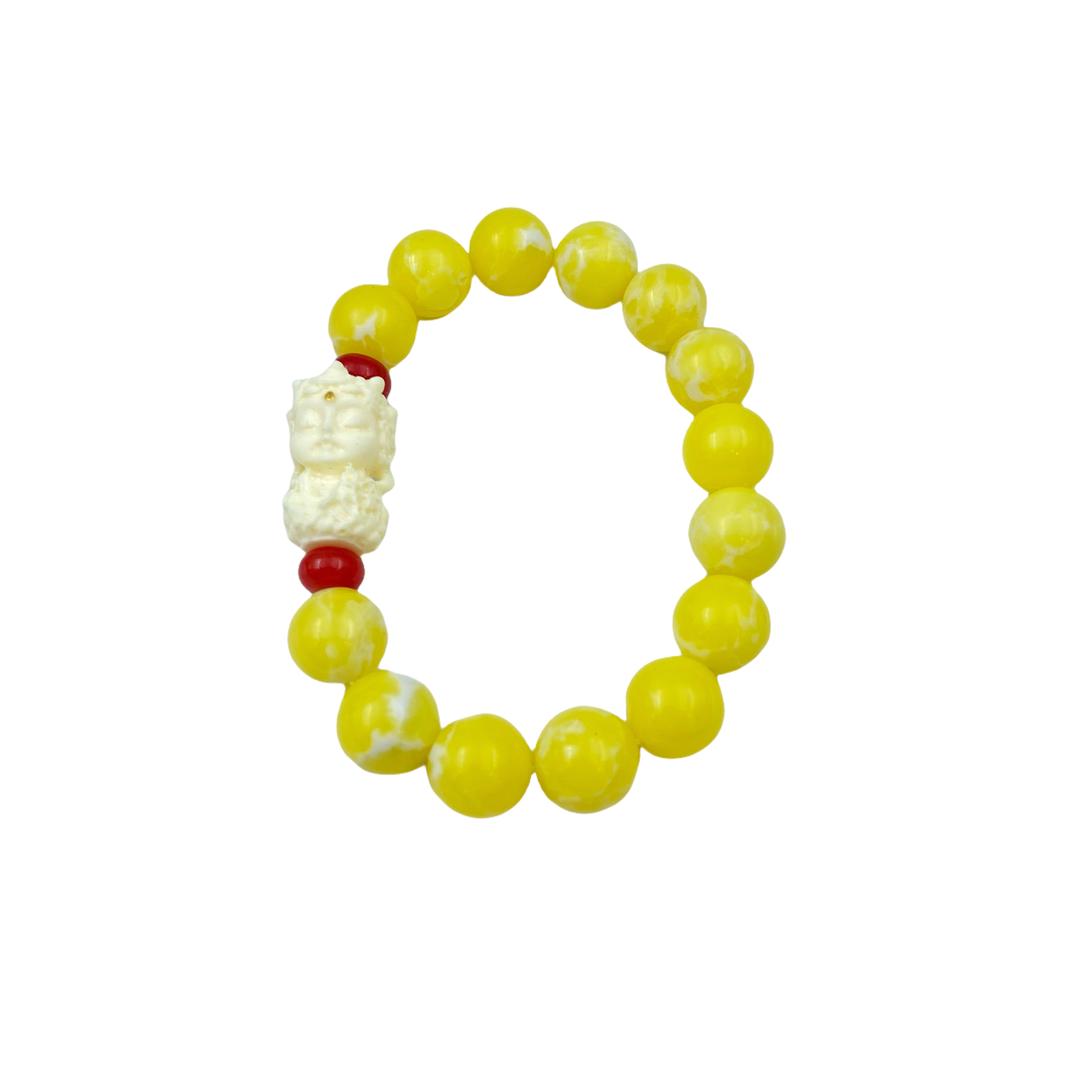 玉化龙涎香玛瑙观音落日黄手链S1338X