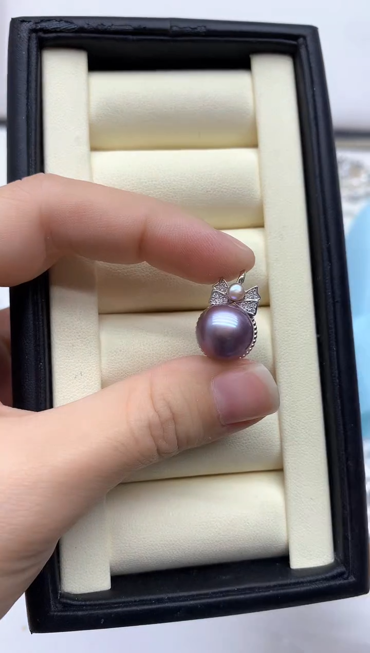 吊坠(不含链)银S925镶嵌淡水珍珠1