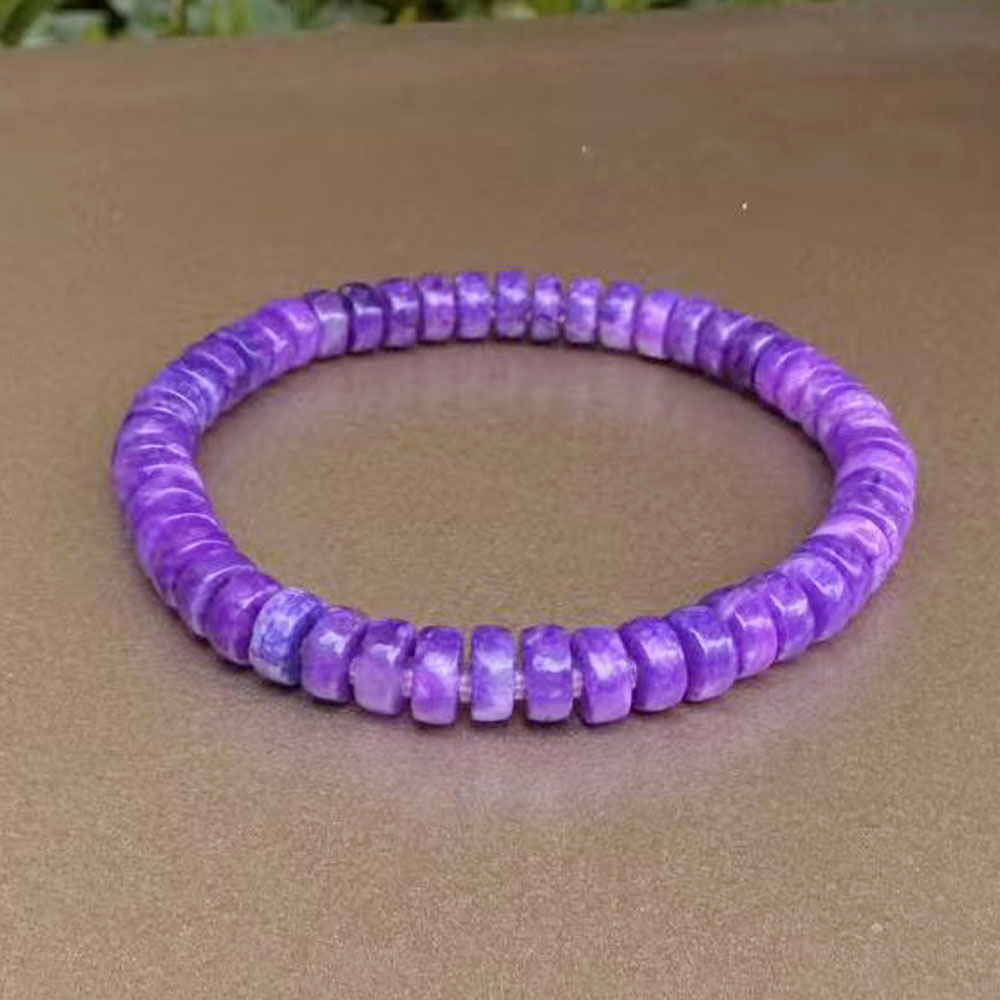 樱花紫6x3mm直切单圈手链