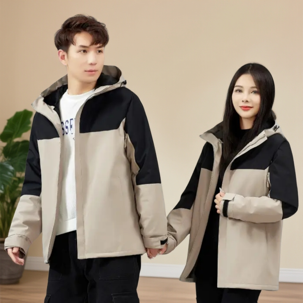 【加绒加厚一体冲锋衣】加绒防水加厚防风秋冬耐磨休闲拼接撞色防寒