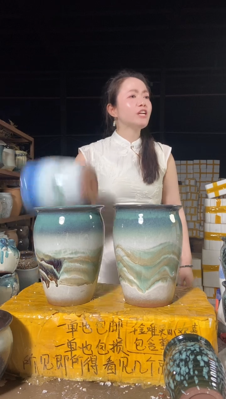 宜兴紫砂粗陶花盆盆17*23