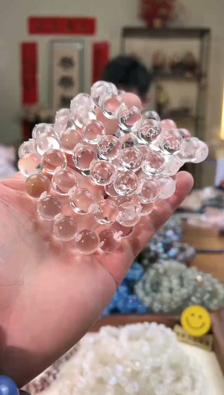 【闪购商品】水晶手链未镶嵌牛鼻孔白水手串（多样性发其一）