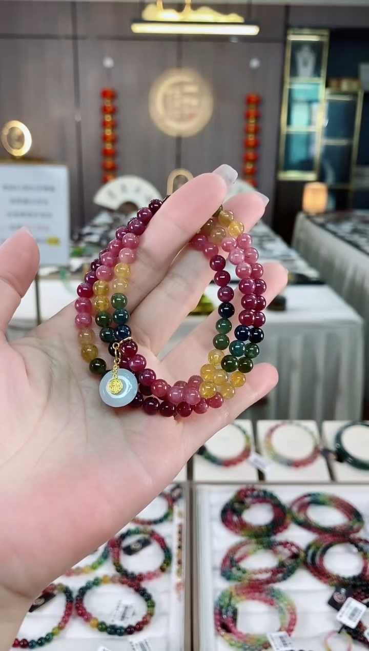 三圈手串5mm+未镶嵌碧玺（多样性发一条）hon
