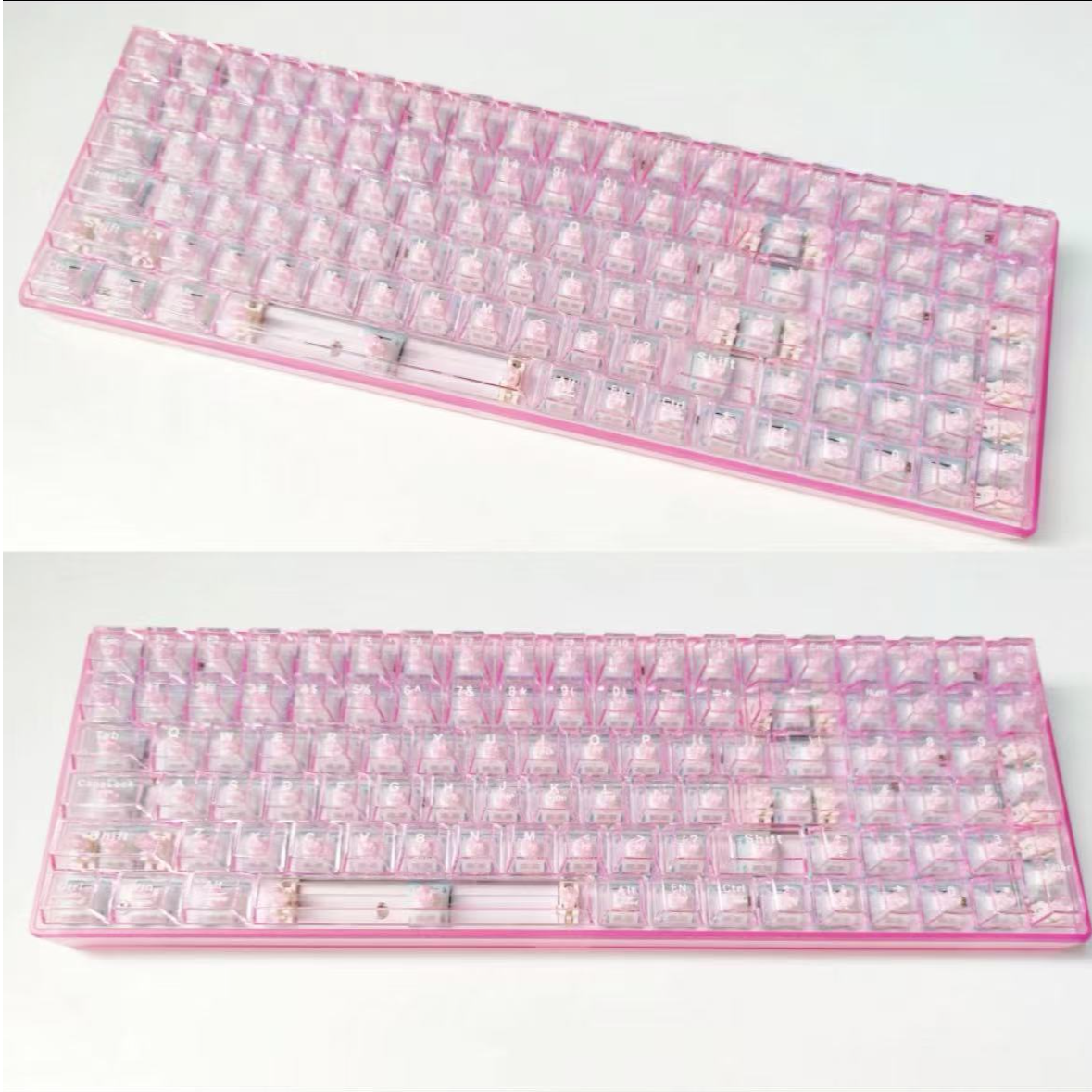 【按照主播讲解拍】GK502 粉色透明无线机械键盘