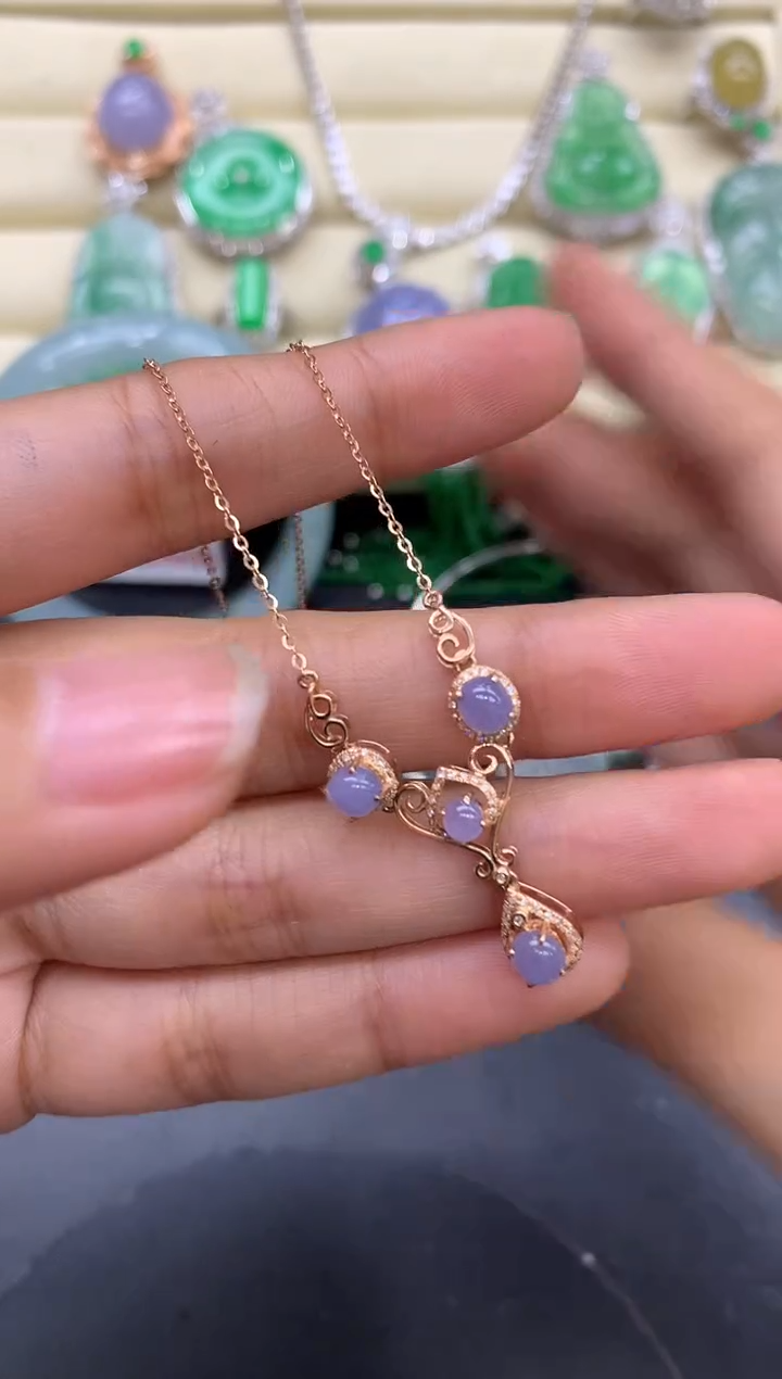 【闪购商品】翡翠颈饰18K金镶嵌274-中国好珍宝