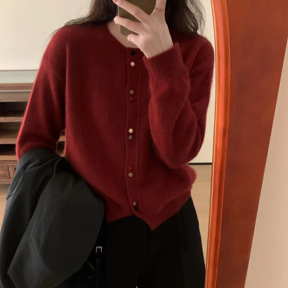 [编码A18]妮妮家2025秋冬加厚宽松纯色套头百搭毛衣外套打底衫