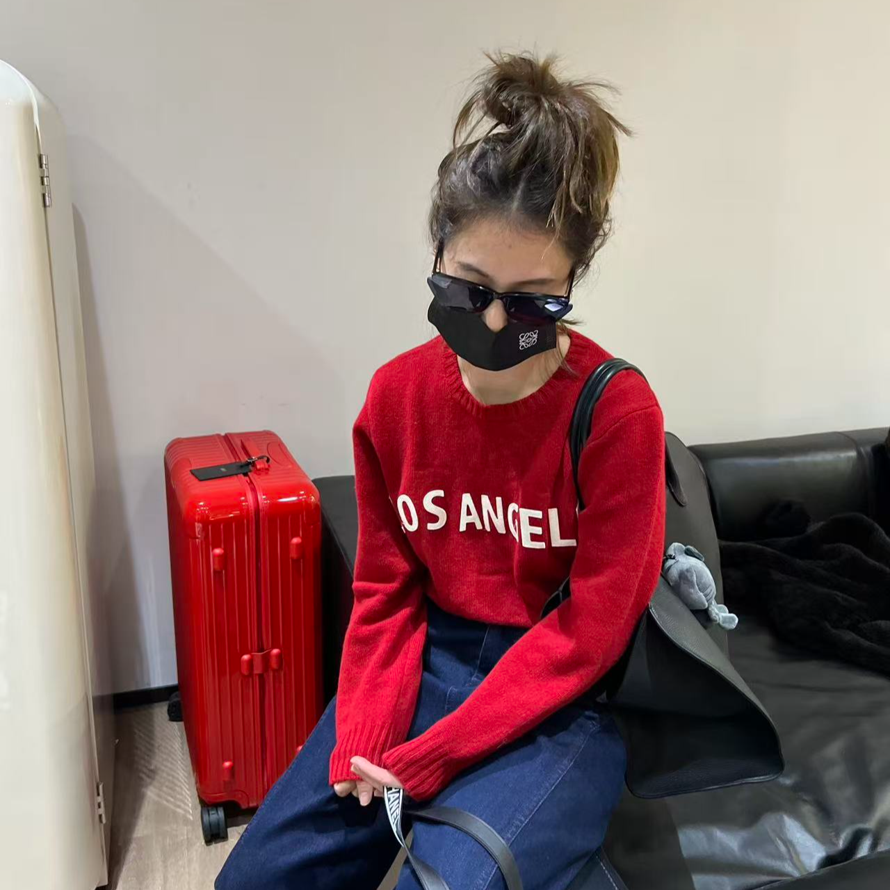 YOON深圳原创【红日】慵懒字母印花圆领羊毛针织毛衣