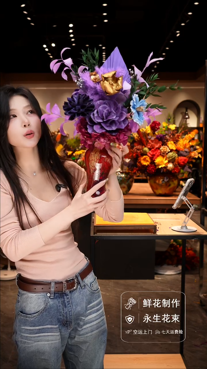 手工艺品琉璃手工花器花束空运包邮送货上门-以图片为准