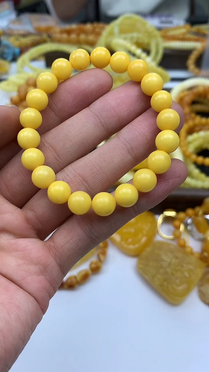 裸石蜜蜡未镶嵌手串卡8