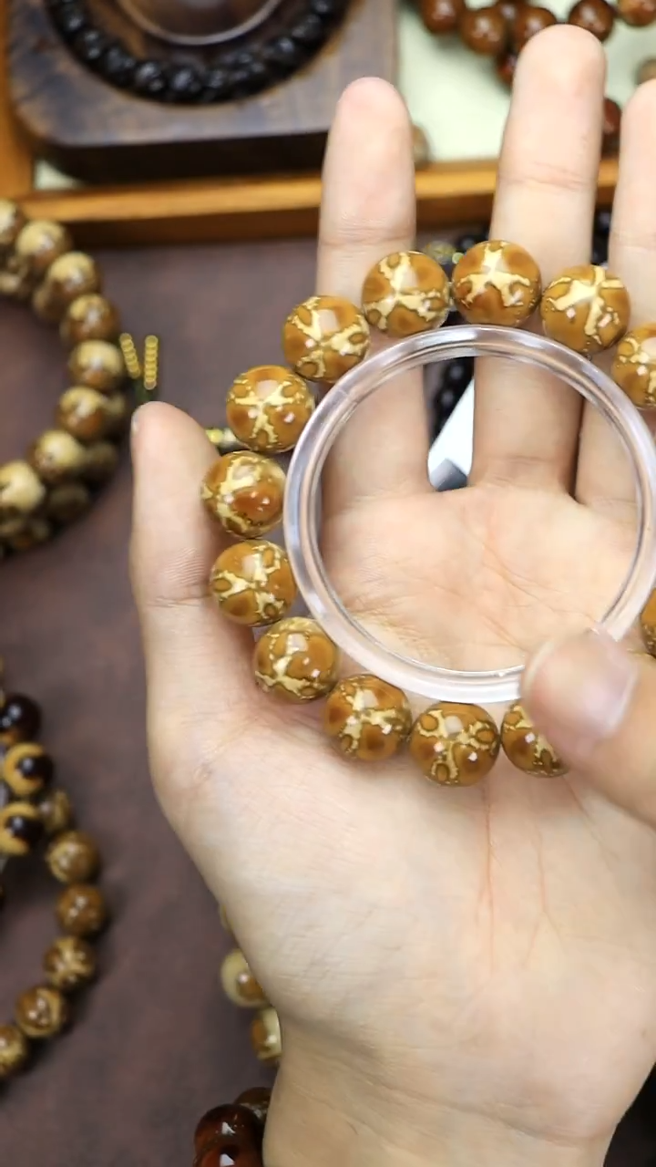 手串紫金鼠14MM紫金鼠圆珠黄金熊猫三叶草S级