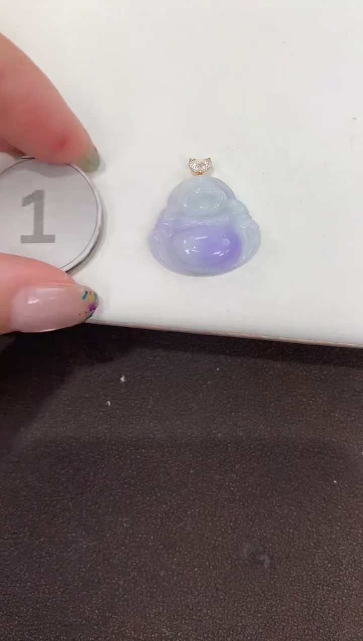 颈饰18K金镶嵌翡翠天然缅甸A货翡翠