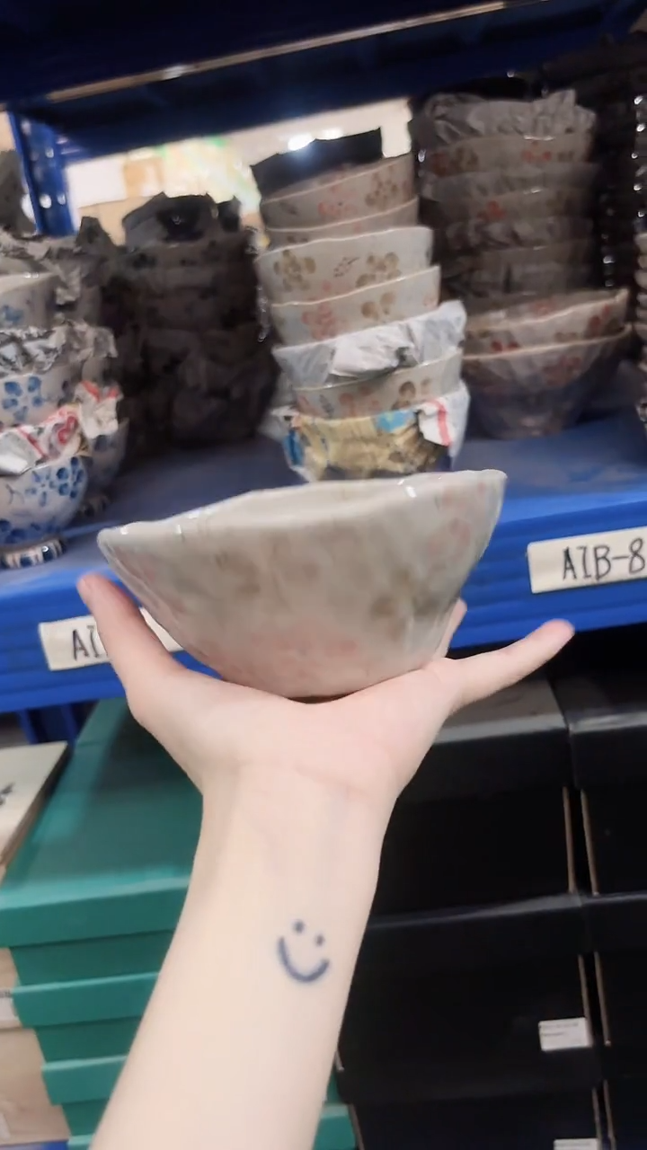 陶瓷灶师窑碗13cm粉