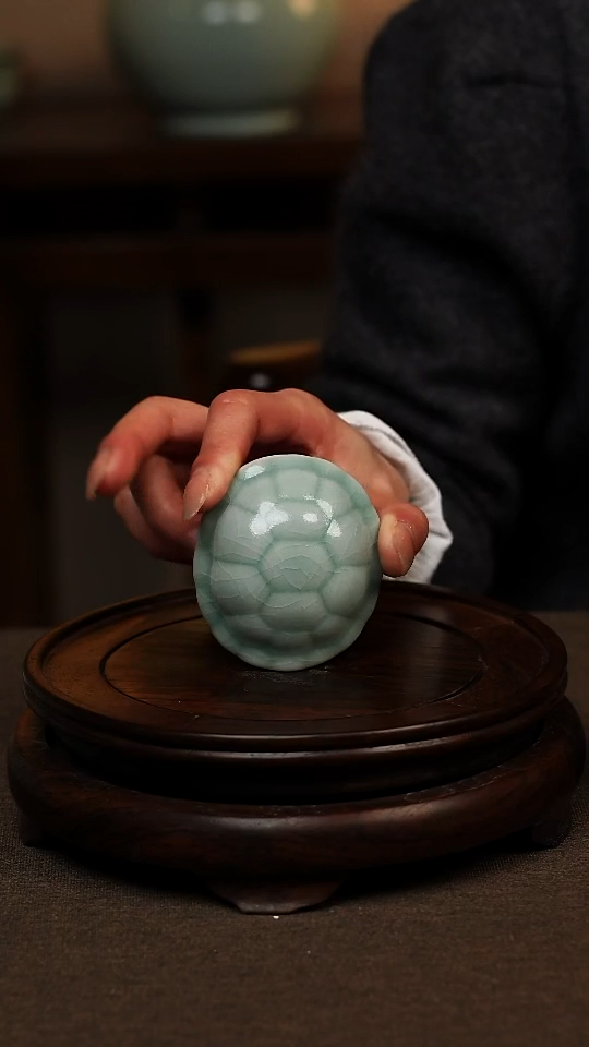 瓷片仿古天青茶宠富甲一方一级 不带礼盒