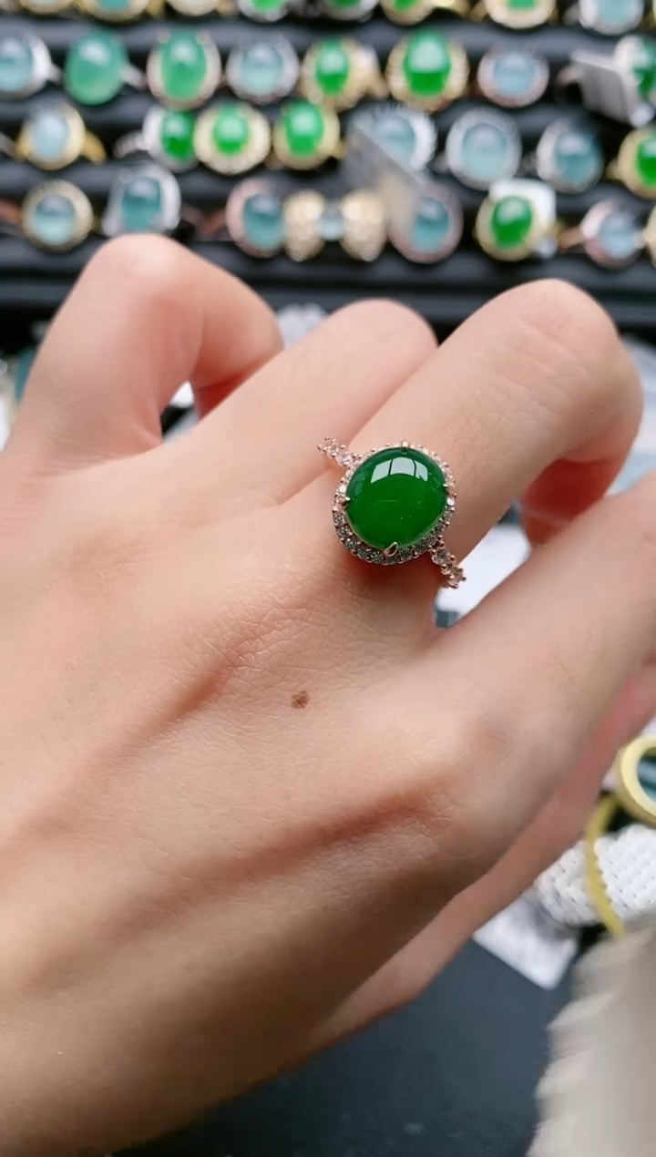 【闪购商品】翡翠戒指银S925镶嵌11111