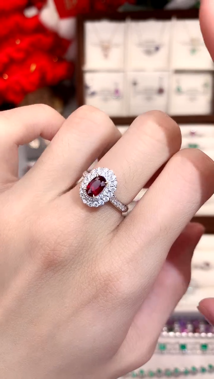 【闪购商品】红宝石戒指18K金镶嵌1.02ct/天然宝石/七天无理由