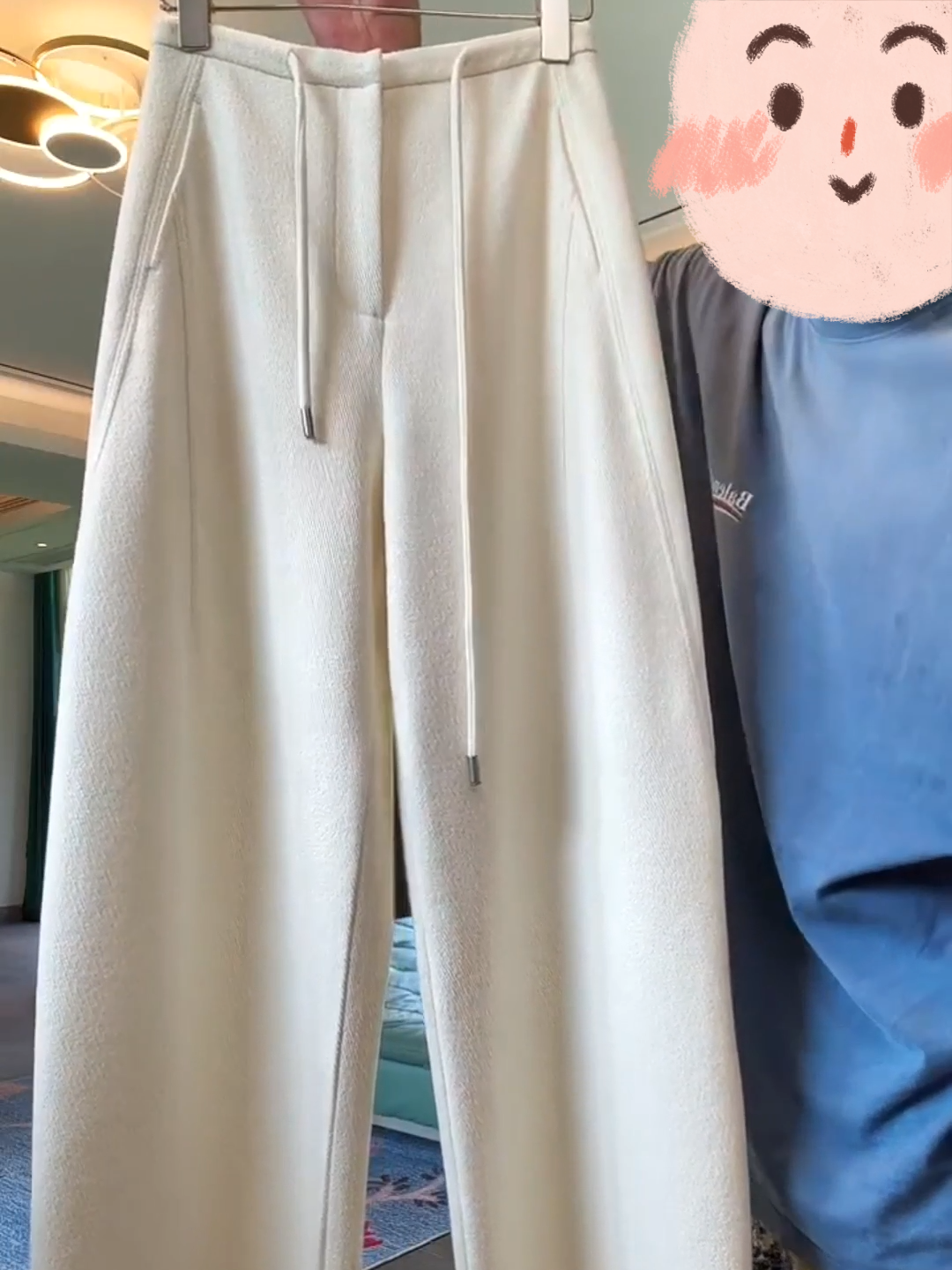 2025秋冬款羊毛时尚百搭休闲宽松直筒裤弯小刀裤C6406