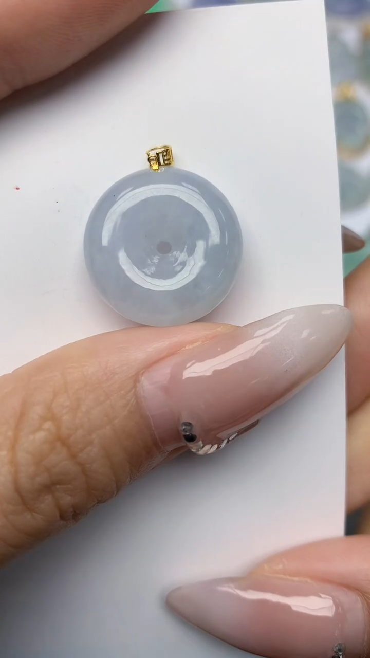 【闪购商品】翡翠颈饰18K金镶嵌天然翡翠A货，