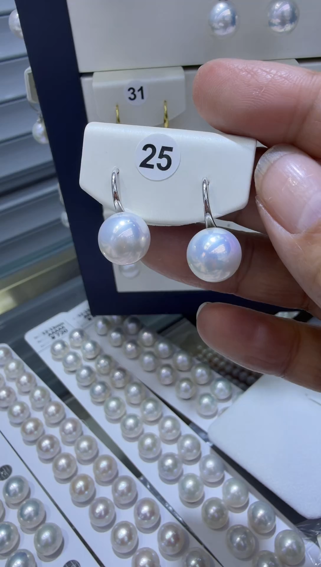 未镶嵌耳饰淡水珍珠25号白珠11mm高跟鞋款