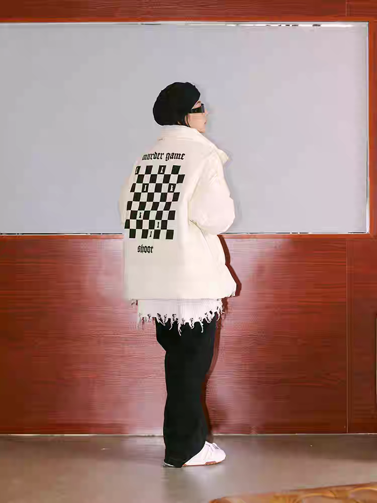 SHOOTBRAND棋盘格一代羽绒服白