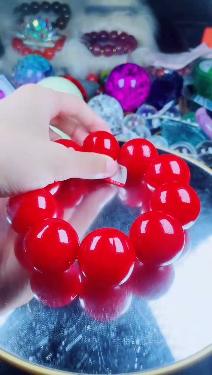 硅化珊瑚（珊瑚玉）手串未镶嵌红珊瑚手串卡30