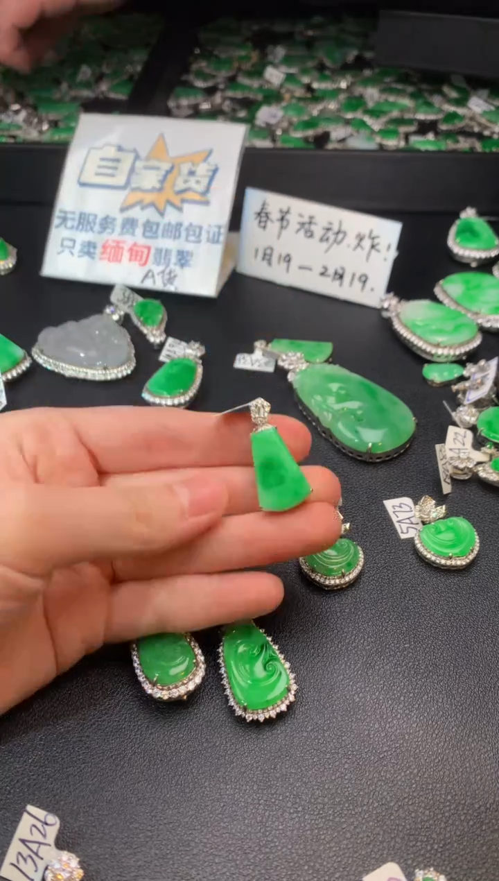 【闪购商品】翡翠颈饰银S925镶嵌翡翠