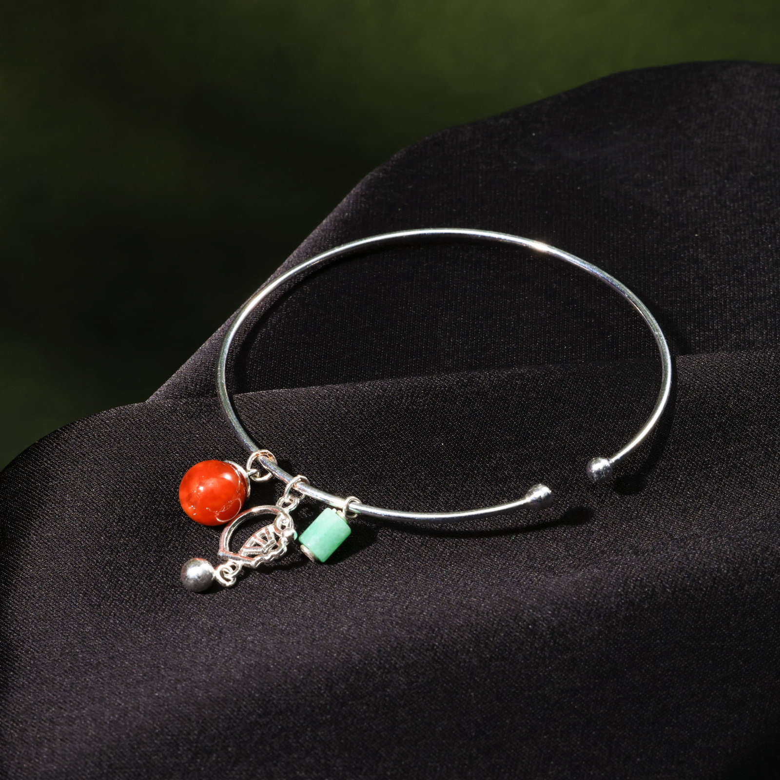 925银手镯 【意婵】925银精品原创设计可调节手镯-917313