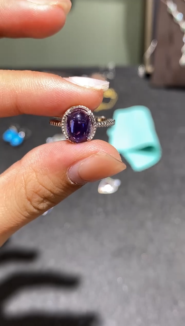 银S925镶嵌戒指水晶戒指