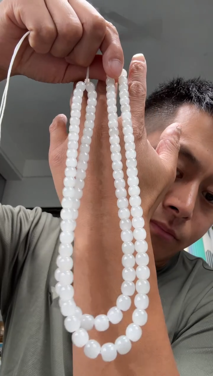 和田玉未镶嵌颈饰项链108