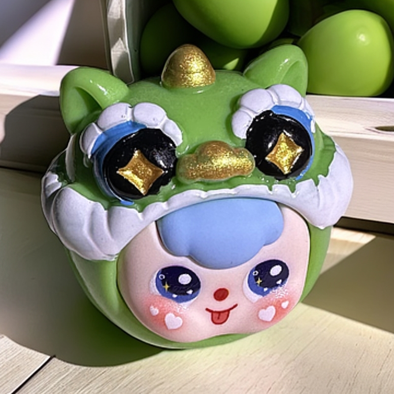 高档创意个性可爱娃三岁醒狮摆设立体网红学生便携