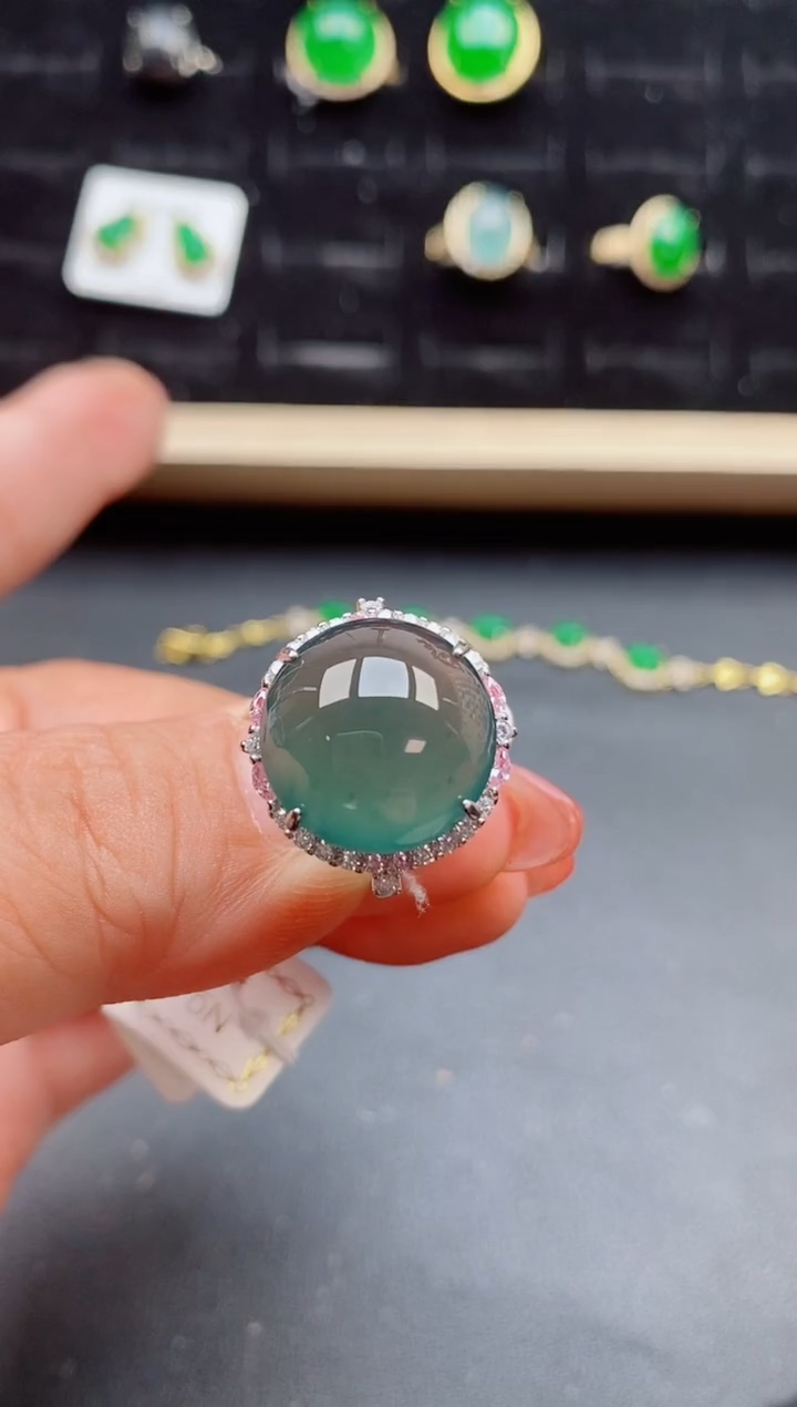 【闪购商品】翡翠戒指银S925镶嵌12121