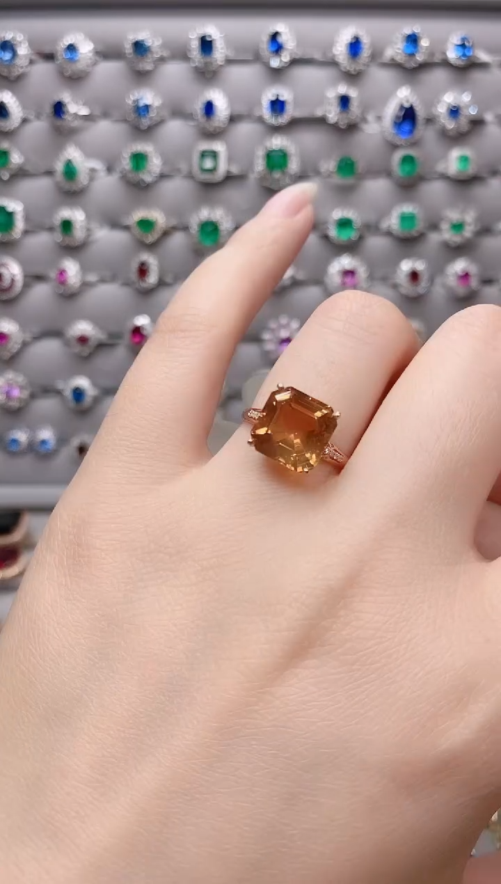 【闪购商品】黄晶18K金戒指18K金镶嵌.