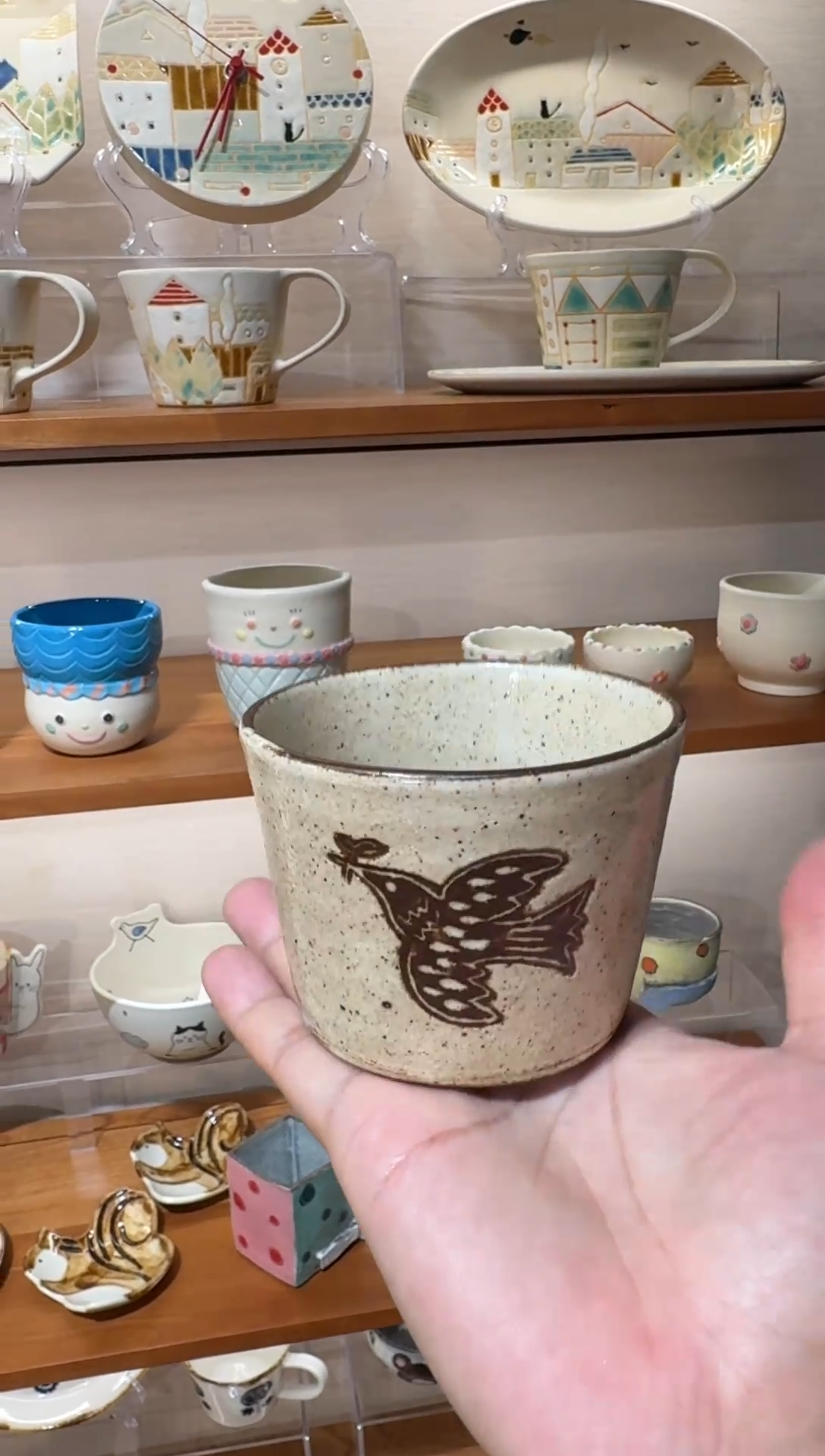 陶日本作家器陶瓷器物马目隆广手握杯