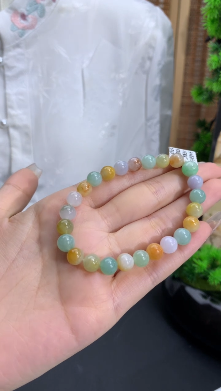 【闪购商品】翡翠手链未镶嵌卡7.4mm