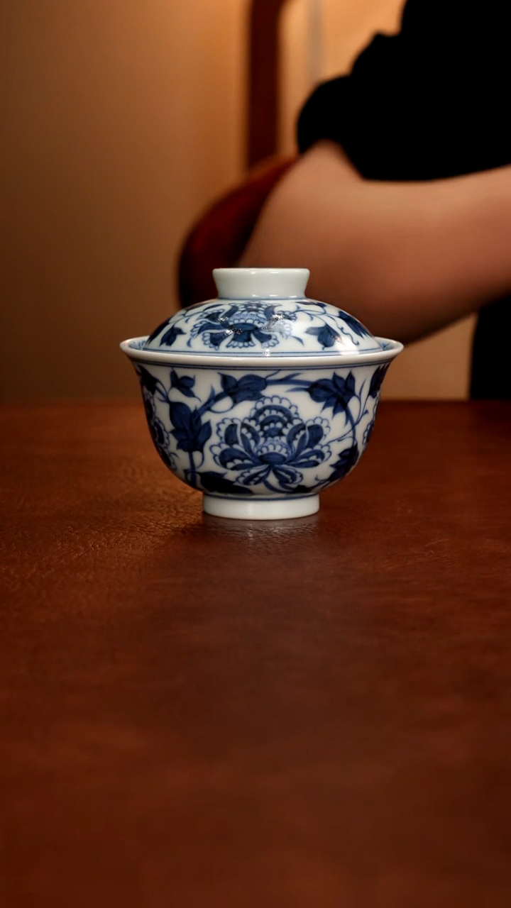 摆件陶景德镇瓷器，青花瓷手绘茶具~