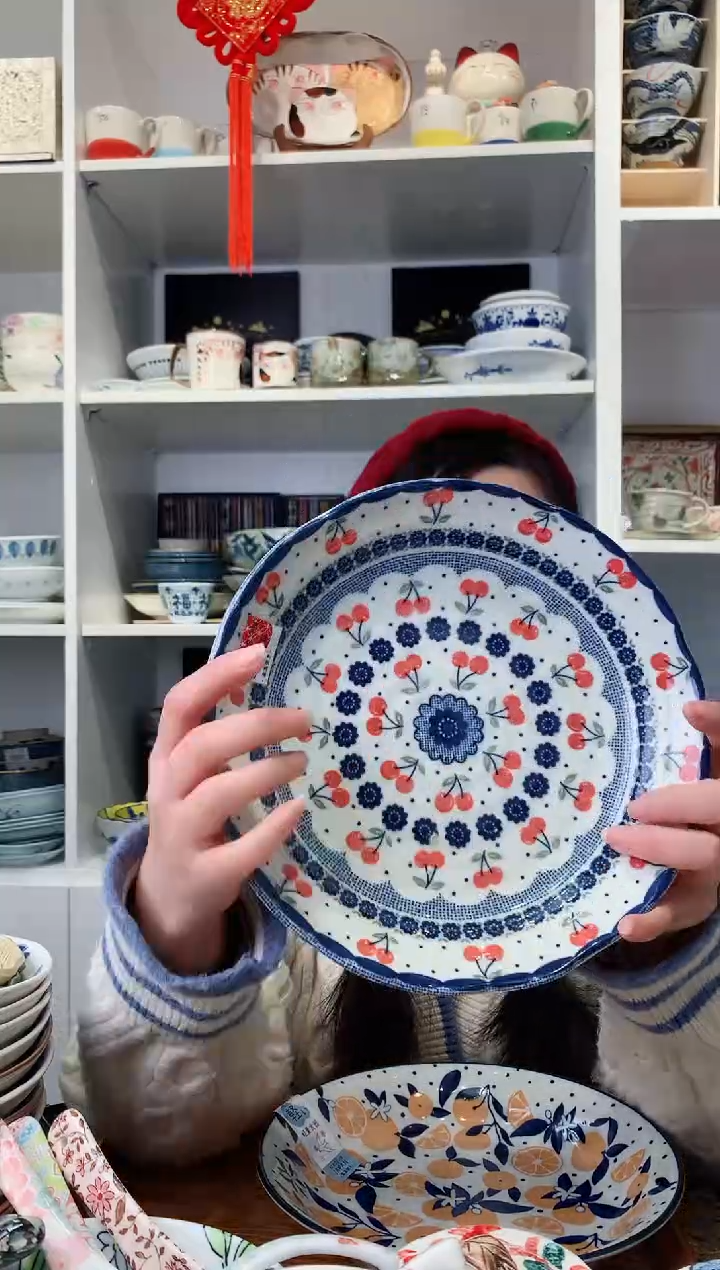 【闪购商品】钛合金日本进口樱桃花色深盘